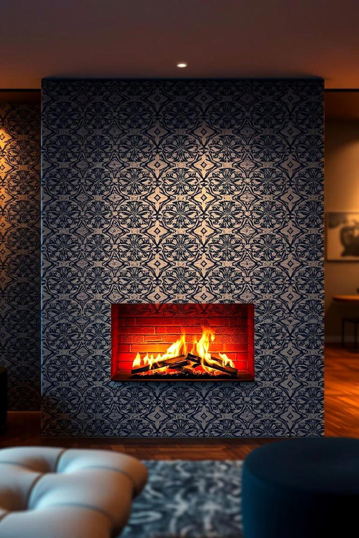 Textured Fabric Facade Faux Fireplace - 30 Faux Fireplace Ideas