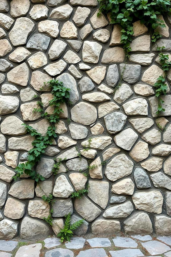 Textured Fieldstone Wall - 30 Stone Wall Ideas