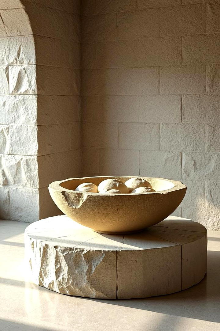 Textured Stone Dough Bowl Showcase - 30 Dough Bowl Decor Ideas