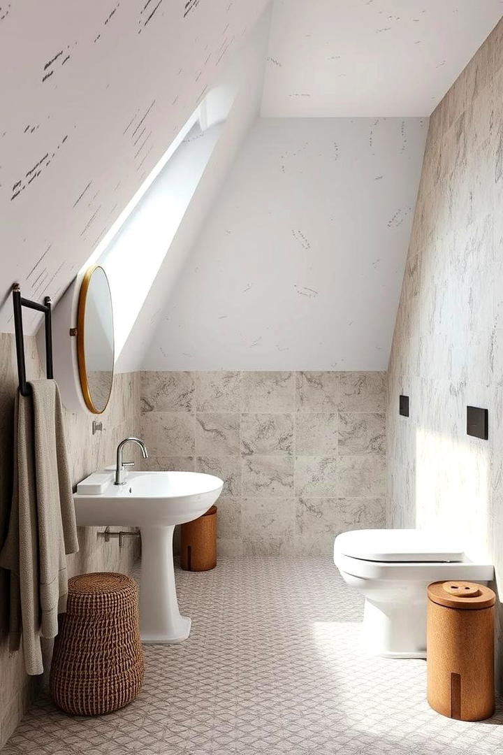 Textured Wall Treatments - 30 Attic Bathroom Ideas