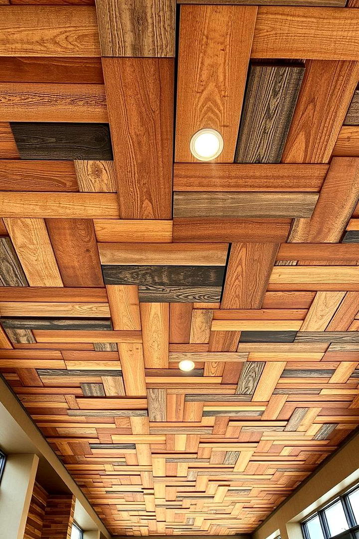 Textured Wooden Plank Patterns - 30 Rustic Ceiling Ideas