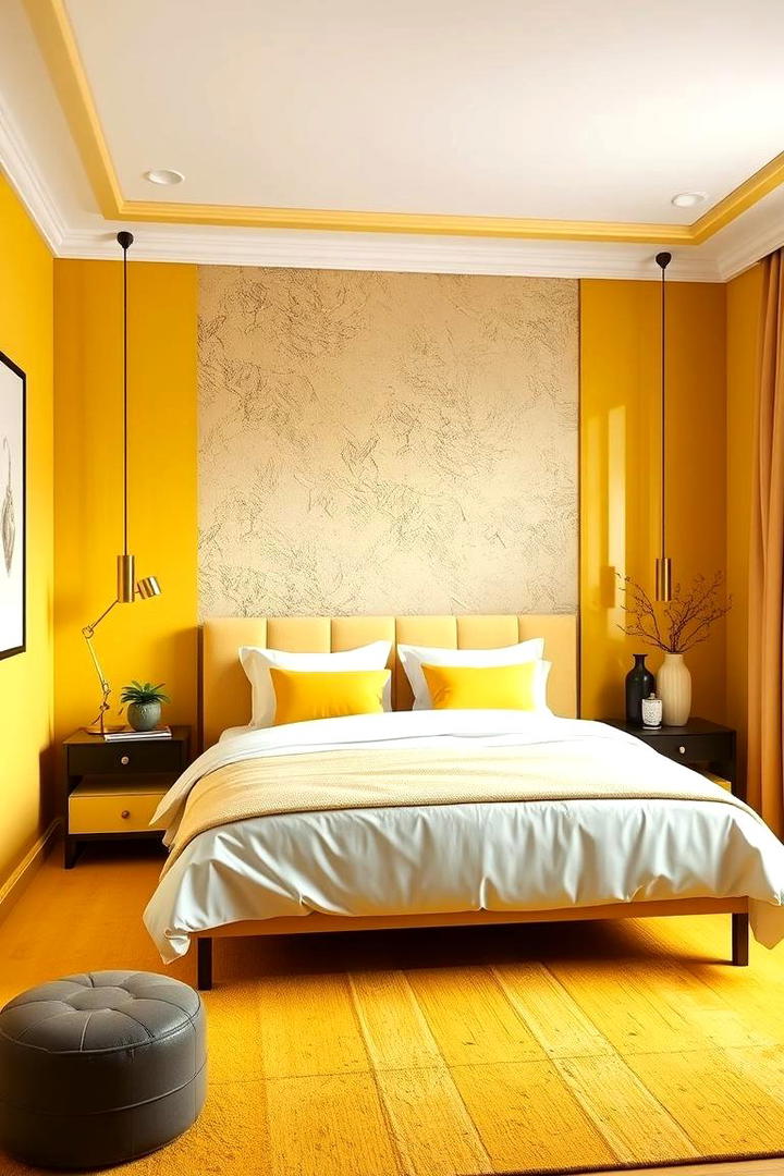 Textured Yellow Backdrops - 30 Yellow Bedroom Ideas