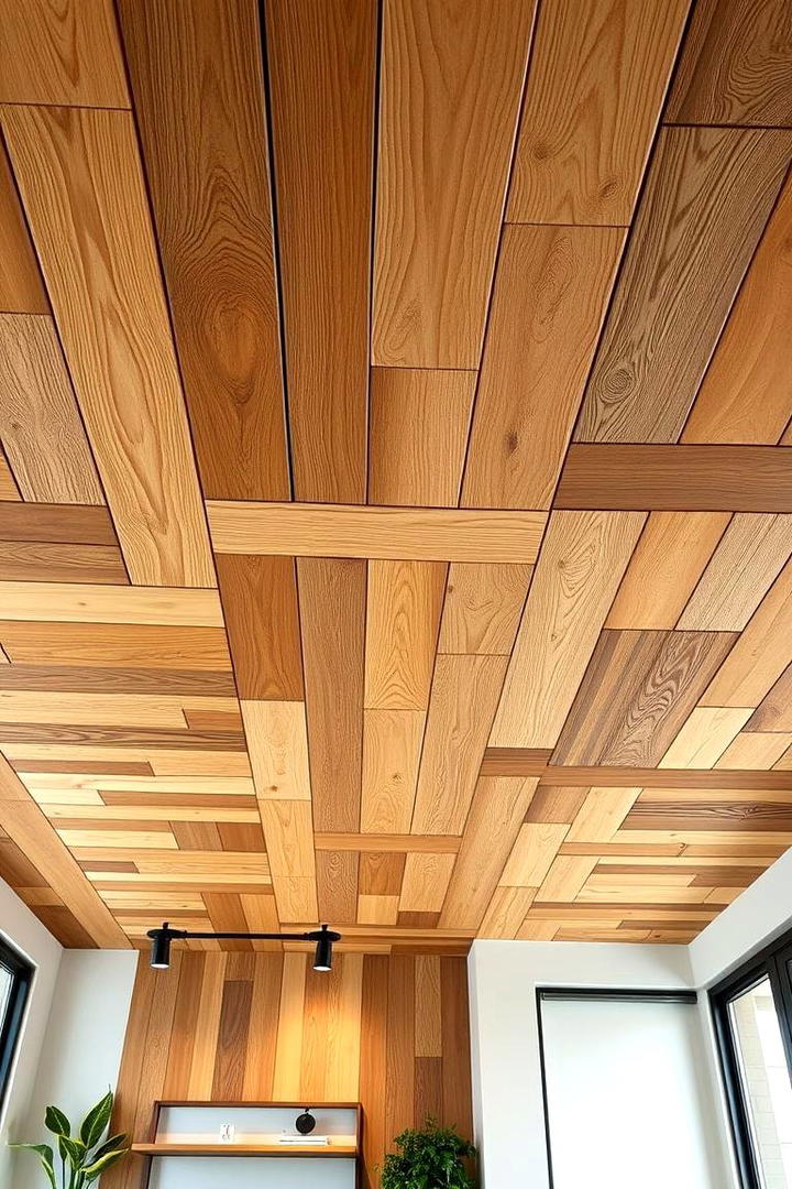 Timber Board Arrangements - 30 Rustic Ceiling Ideas