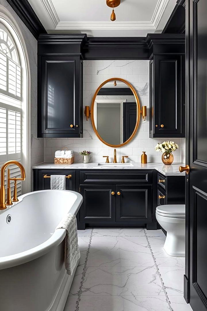 Timeless Black and Gold - 30 bathroom with black cabinets ideas