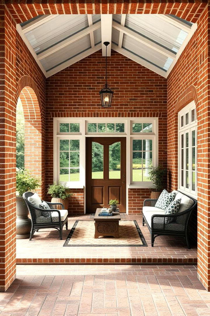 Timeless Brick Enclosure - 30 Enclosed Porch Ideas