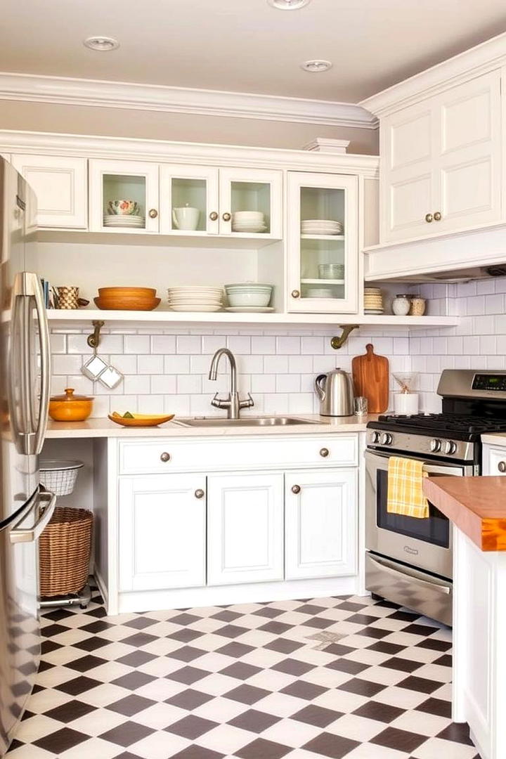 Timeless Checkered Texture - 30 Kitchens With Checkered Floors