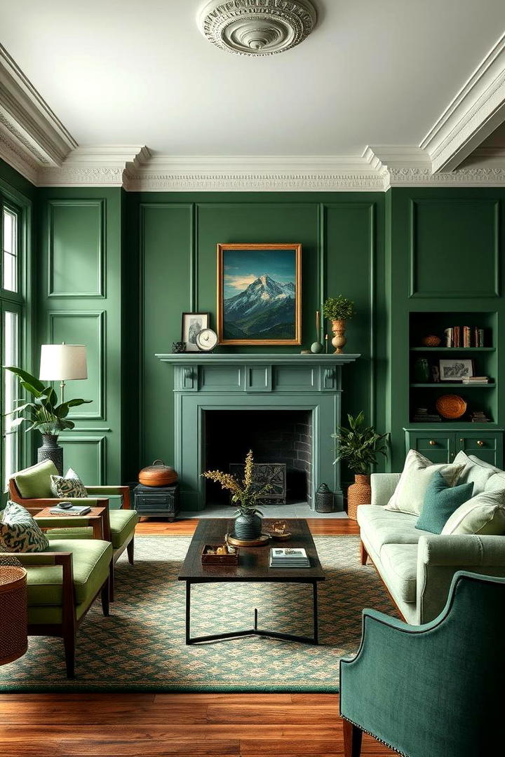 Timeless Green Accents - 30 Forest Green Living Room Ideas