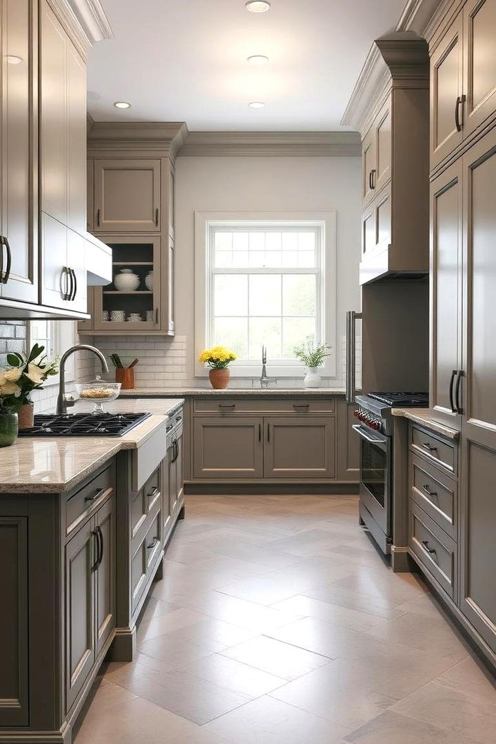 Timeless Grey Kitchen with Custom Cabinets - 30 Kitchens With Grey Floors