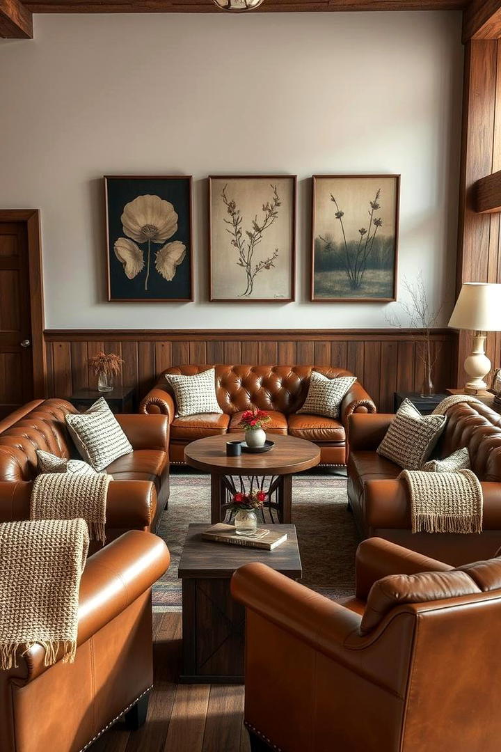 Timeless Leather Lounge - 30 Western Living Room Ideas