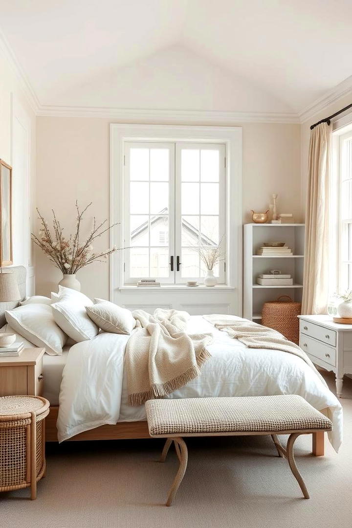 Timeless Neutral Cottage Bedroom - 30 Cottage Bedroom Ideas