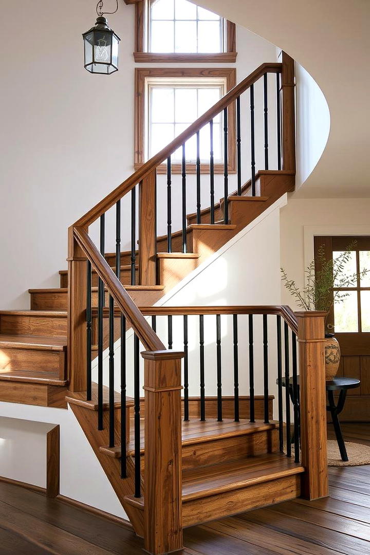 Timeless Rustic Revival - 30 Farmhouse Rustic Stair Railing Ideas