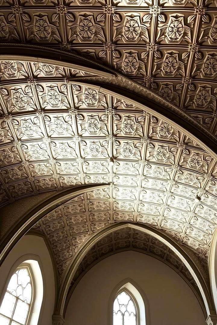 Timeless Tin Tile Cathedral Ceiling - 30 Cathedral Ceiling Ideas