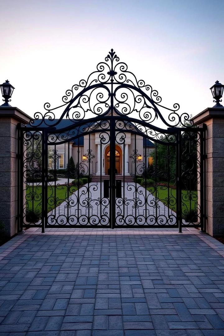 Timeless Wrought Iron Elegance - 30 Driveway Gate Ideas