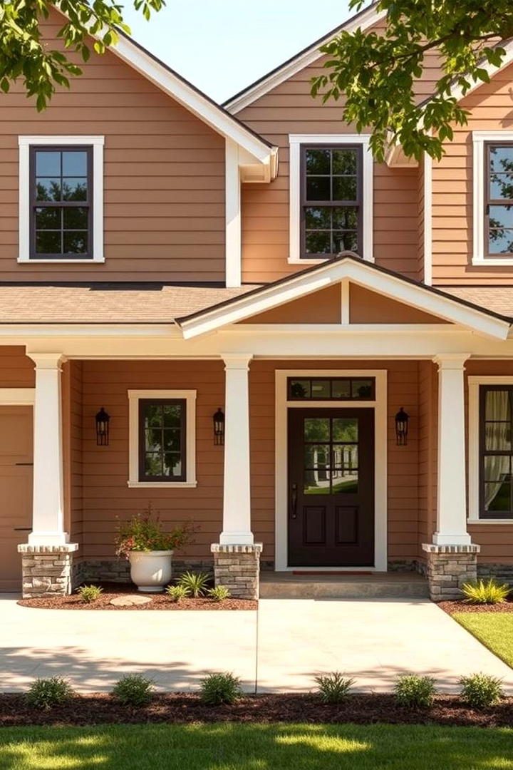 Toasted Almond Inspiration - 30 Brown Exterior House Colors