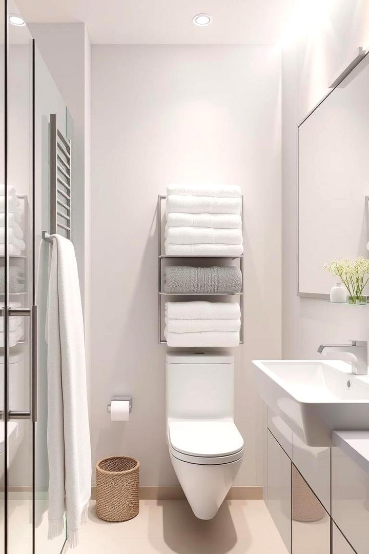 Towel Holder with Multi Tier Design - 30 Towel Storage Ideas