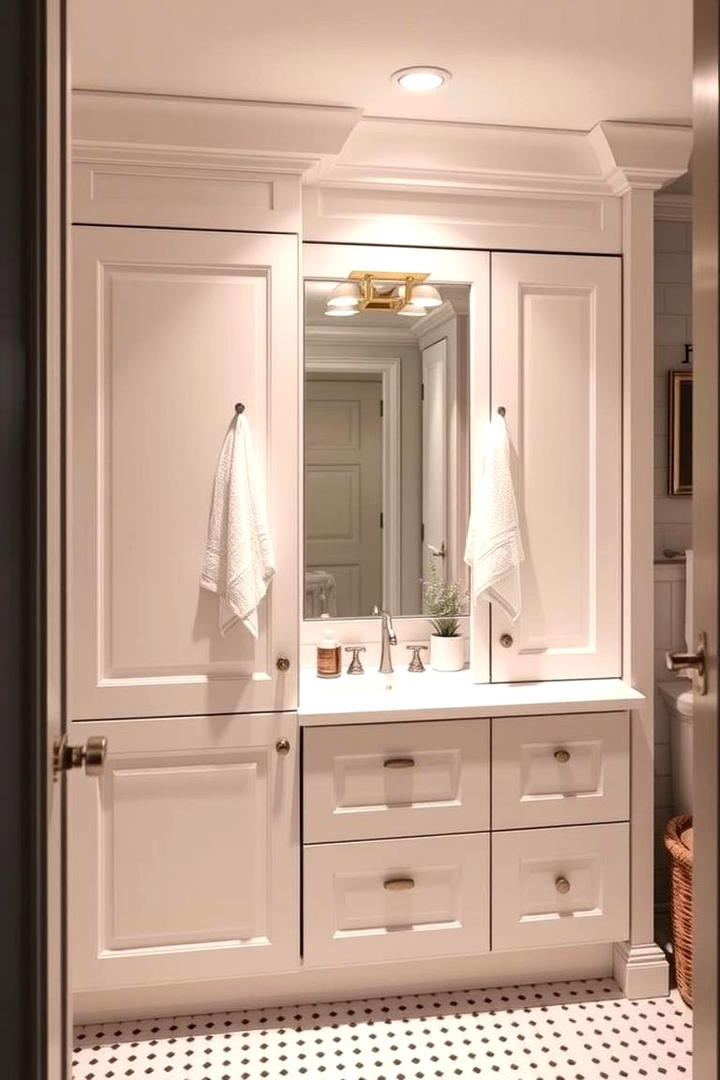 Towel Hooks on Cabinet Doors - 30 Towel Storage Ideas