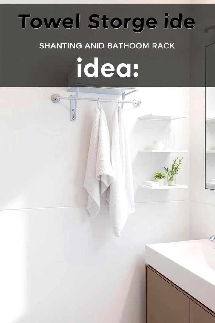 Towel Rack with Built In Hooks and Shelves - 30 Towel Storage Ideas