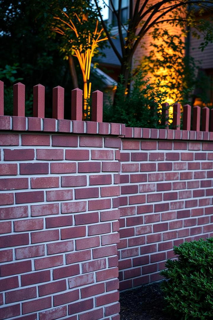 Traditional Brick Layout - 30 Brick Fence Ideas