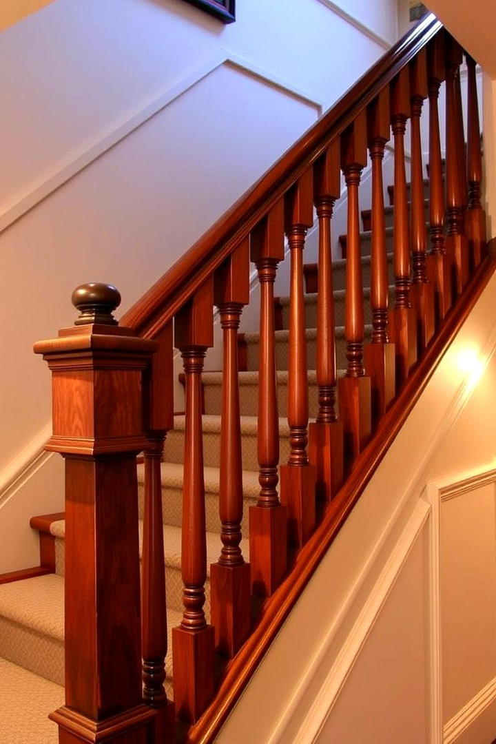 Traditional Spindle Wood Railing - 30 Wood Stair Railing Ideas