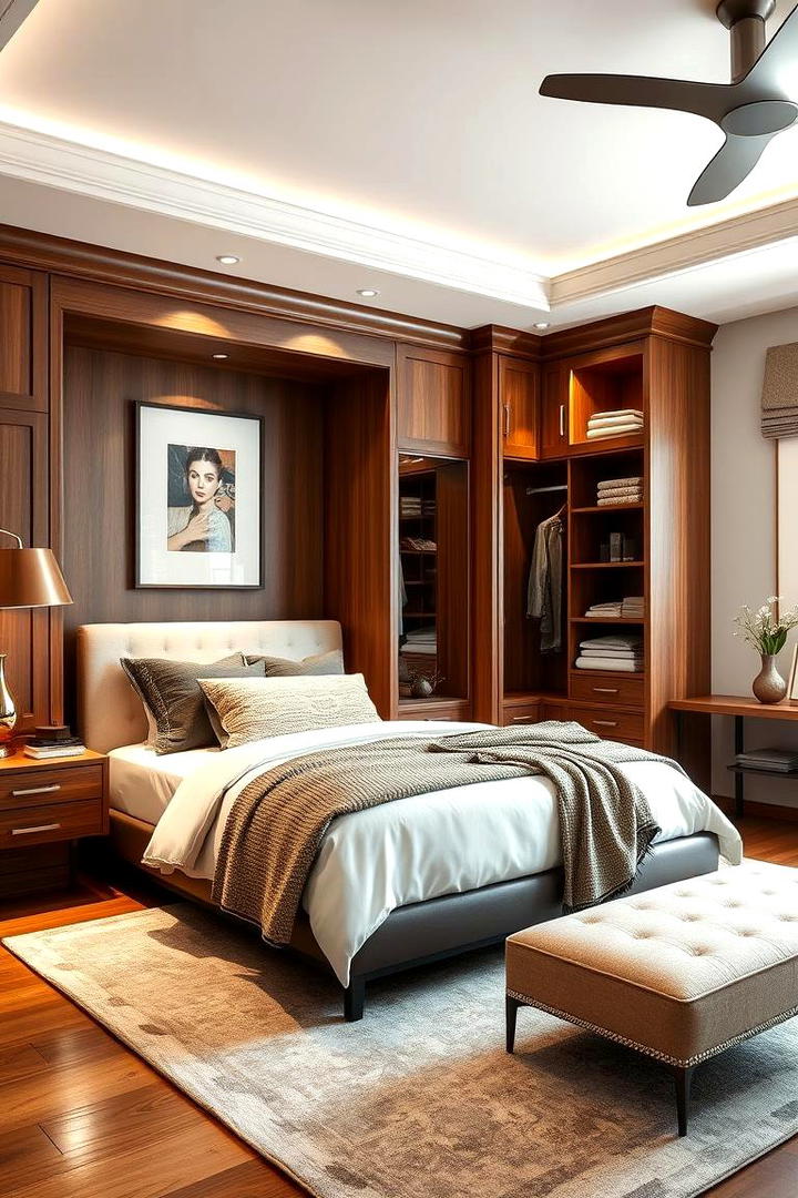 Transitional Built in Wardrobe - 30 Built-in Wardrobe Ideas Around a Bed