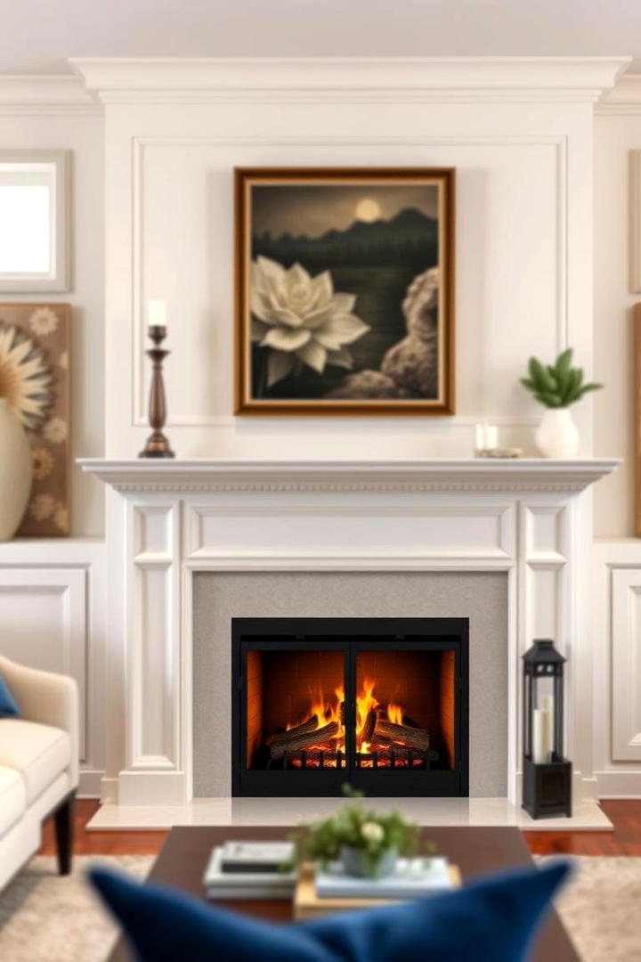 Transitional Style Faux Fireplace - 30 Faux Fireplace Ideas