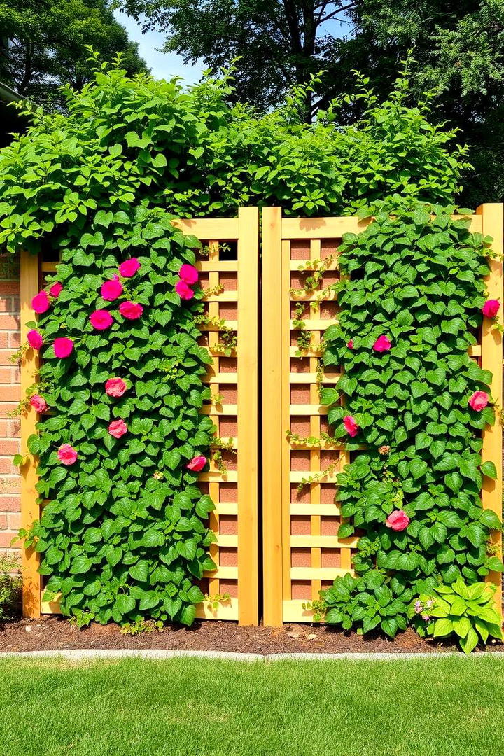 Trellis Panels with Climbers - 30 Backyard Privacy Ideas