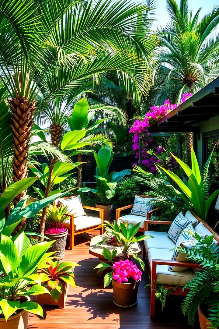 Tropical Deck Escape - 30 Deck Decorating Ideas With Plants