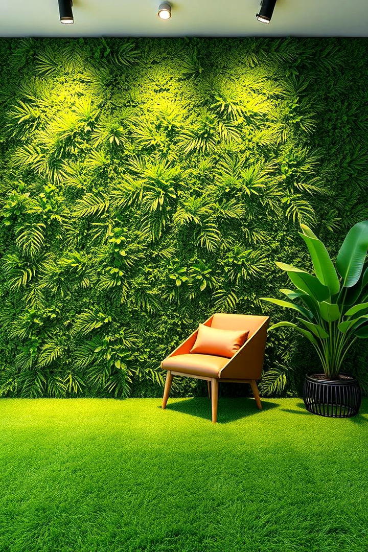 Tropical Grass Oasis - 30 Artificial Grass Wall Design Ideas