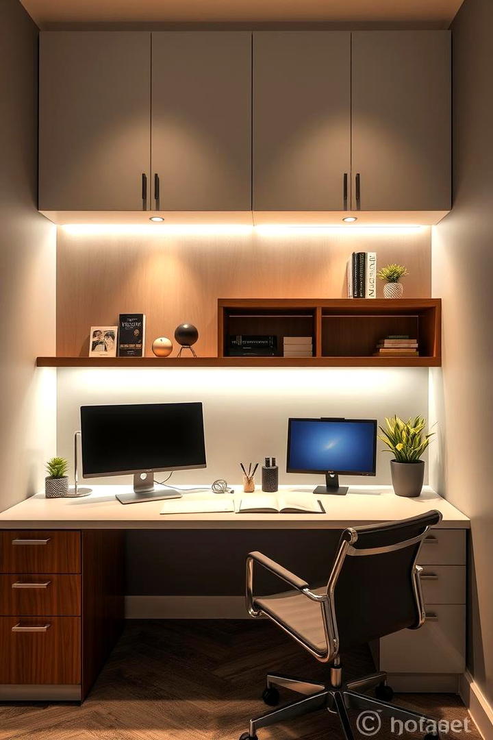 Under Cabinet Lighting - 30 Home Office Lighting Ideas