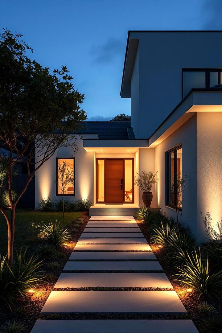 Understated Outdoor Lighting - 30 Minimalist House Exterior Ideas