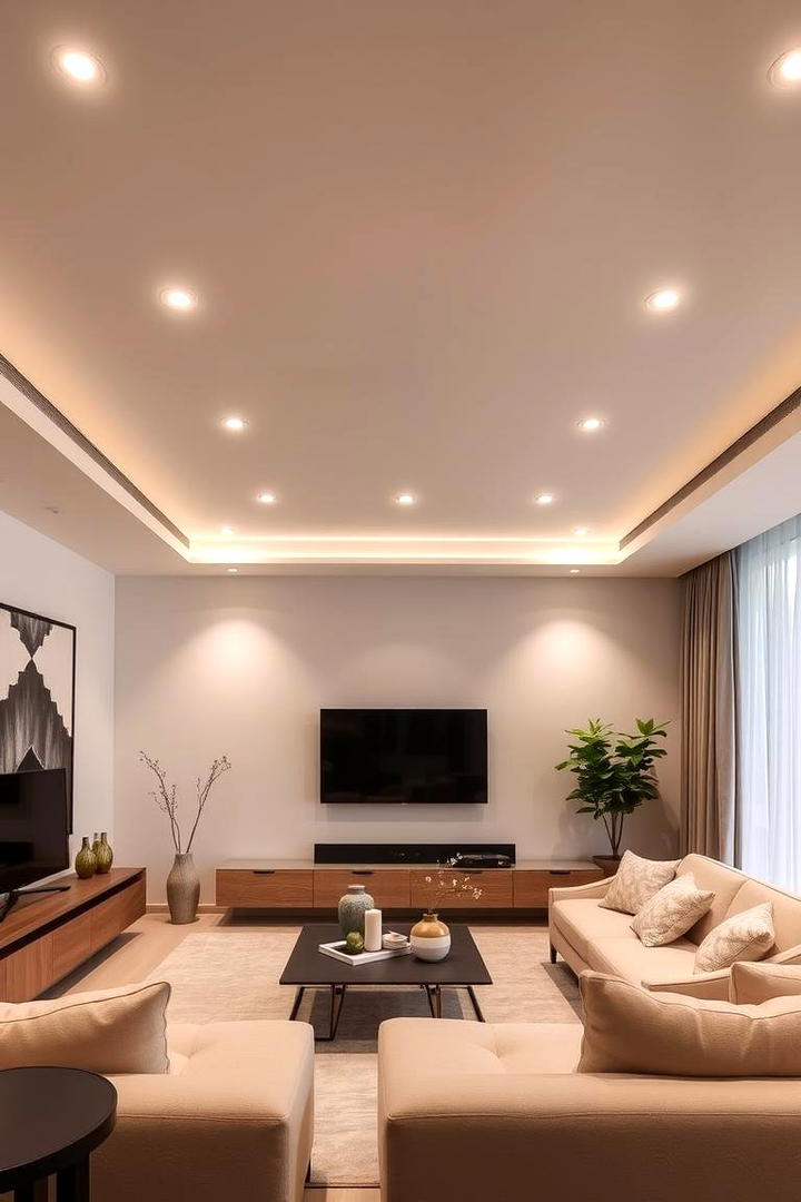 Understated Recessed Nuance - 30 Living Room Ceiling Lighting Ideas