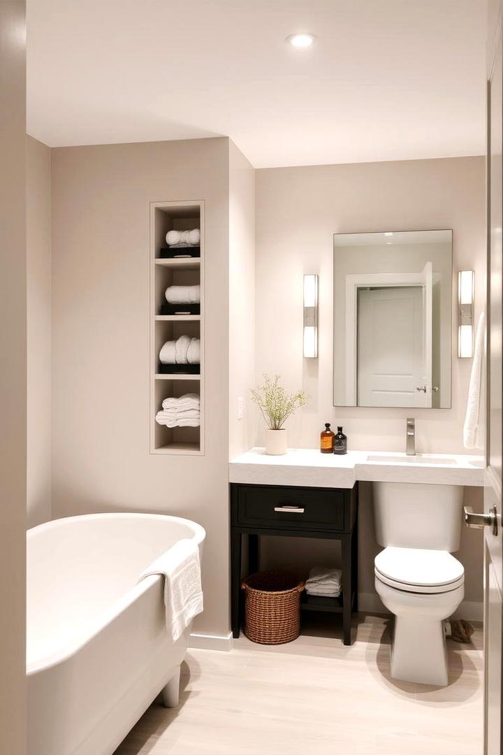 Understated Sophistication - 30 Basement Bathroom Ideas