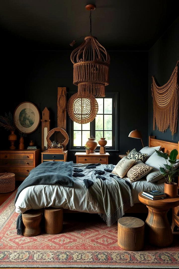 Unique Upcycled Furniture - 30 Dark Boho Bedroom Ideas