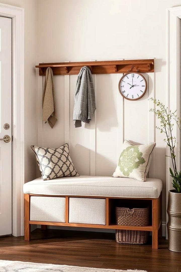 Upholstered Bench with Removable Cushion - 30 Entryway Bench Ideas