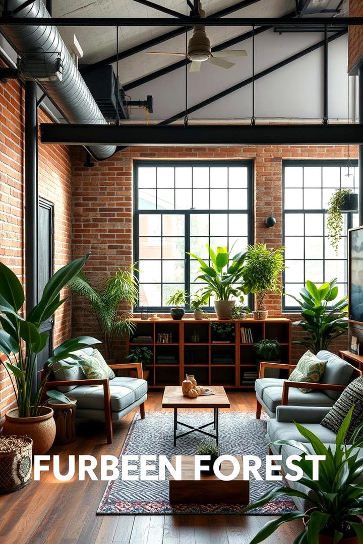 Urban Forest Loft - 30 Forest Green Living Room Ideas