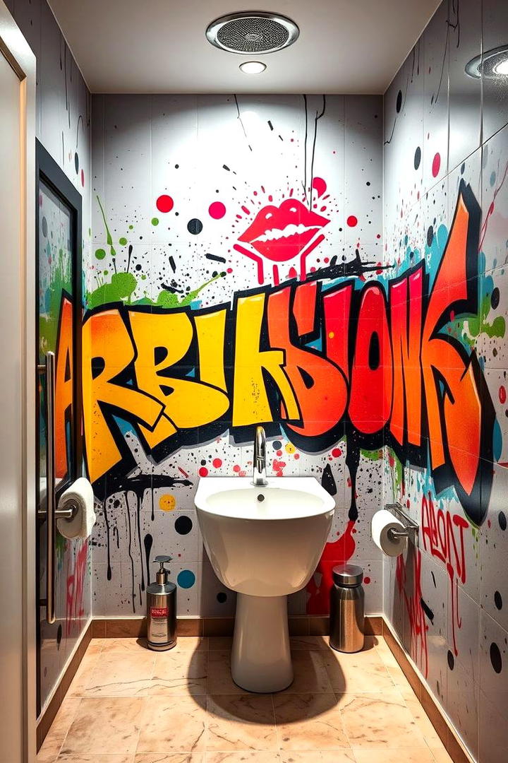 Urban Graffiti Art - 30 Bathroom Mural Ideas