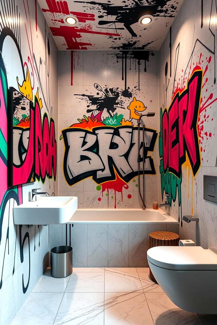 Urban Graffiti Art - 30 Bathroom Art Ideas