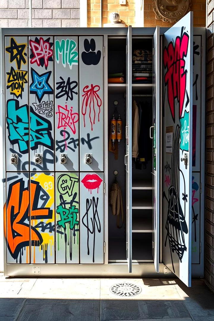 Urban Graffiti Touches - 30 Locker Decor Ideas