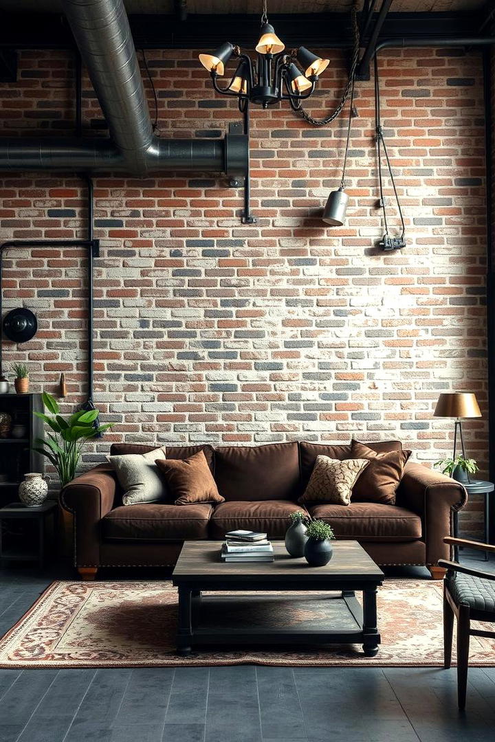 Urban Industrial Look - 30 Dark Brown Couch Living Room Ideas