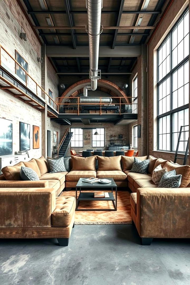 Urban Industrial Sectional Vibes - 30 Sectional Living Room Ideas