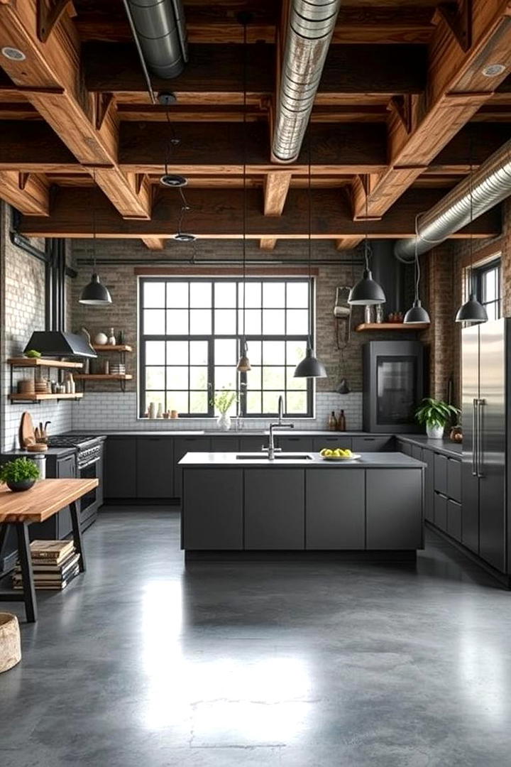 Urban Loft Kitchen with Industrial Flair - 30 Kitchens With Grey Floors