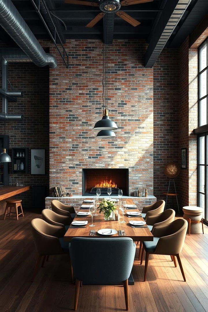 Urban Loft Sophistication - 30 Dining Room With Fireplace