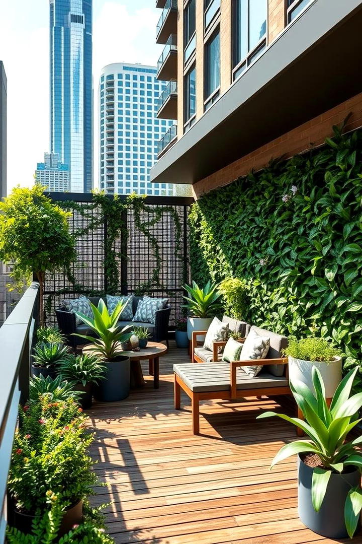 Urban Oasis Screened Deck with Vertical Gardens - 30 Screened-in Deck Ideas