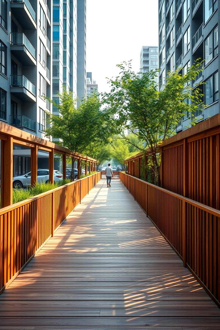 Urban Oasis Wooden Path - 30 Wooden Walkway Ideas