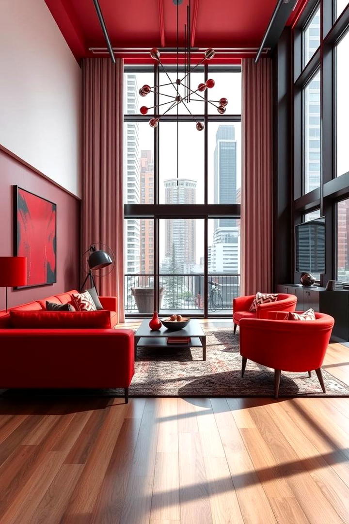 Urban Red Chic Style - 30 Red Living Room Ideas