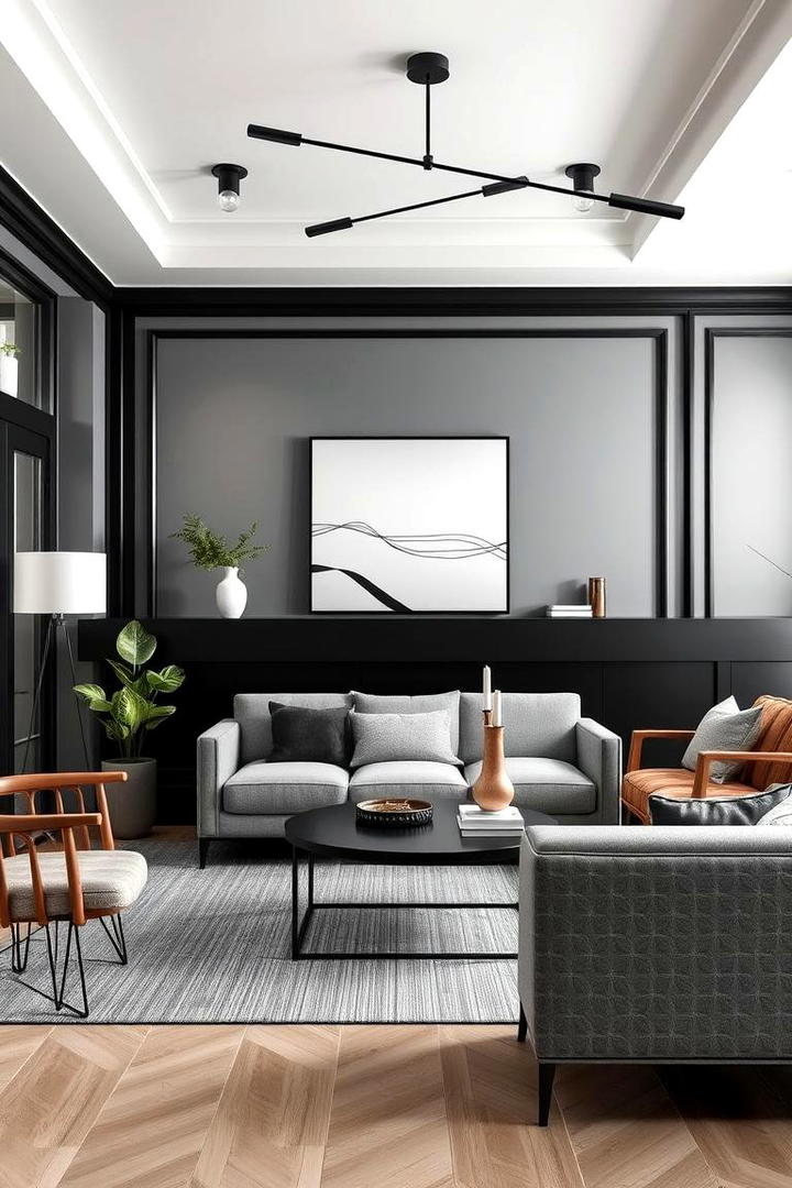 Urban Sophistication - 30 living room grey walls black trim