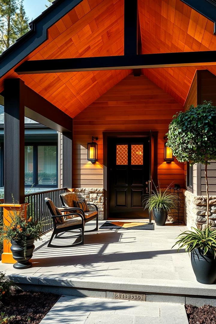 Versatile Black Accent Lighting - 30 Black Porch Ideas