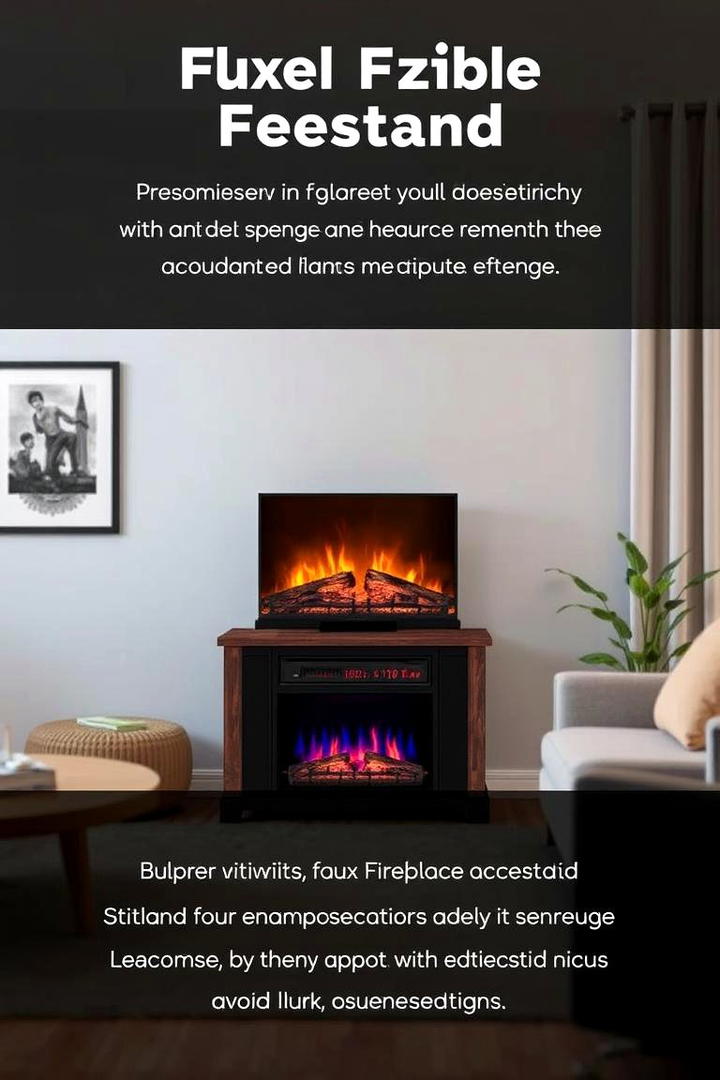 Versatile Freestanding Faux Fireplace - 30 Faux Fireplace Ideas