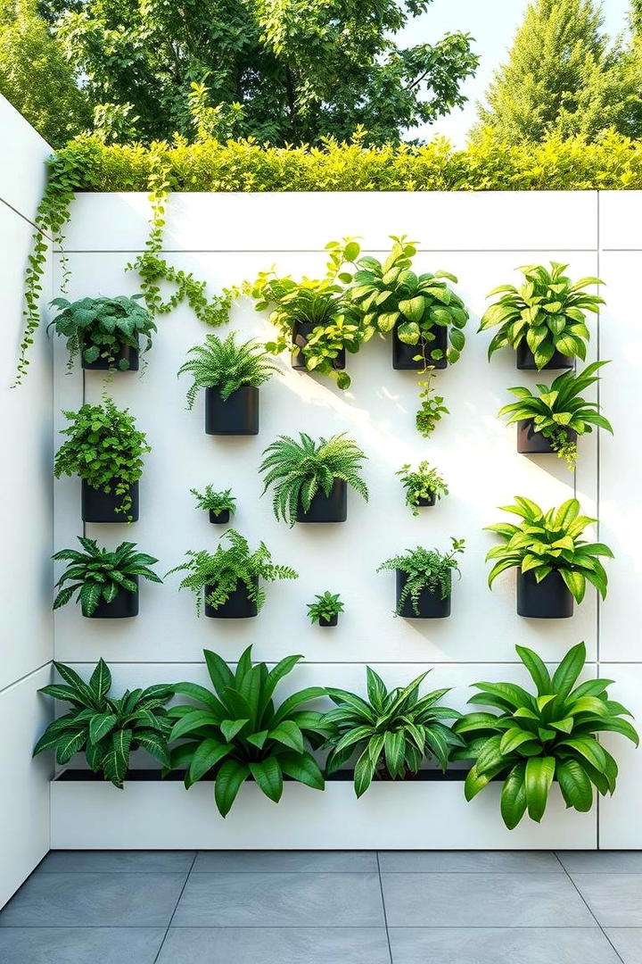 Vertical Garden Display - 30 Backyard Privacy Ideas