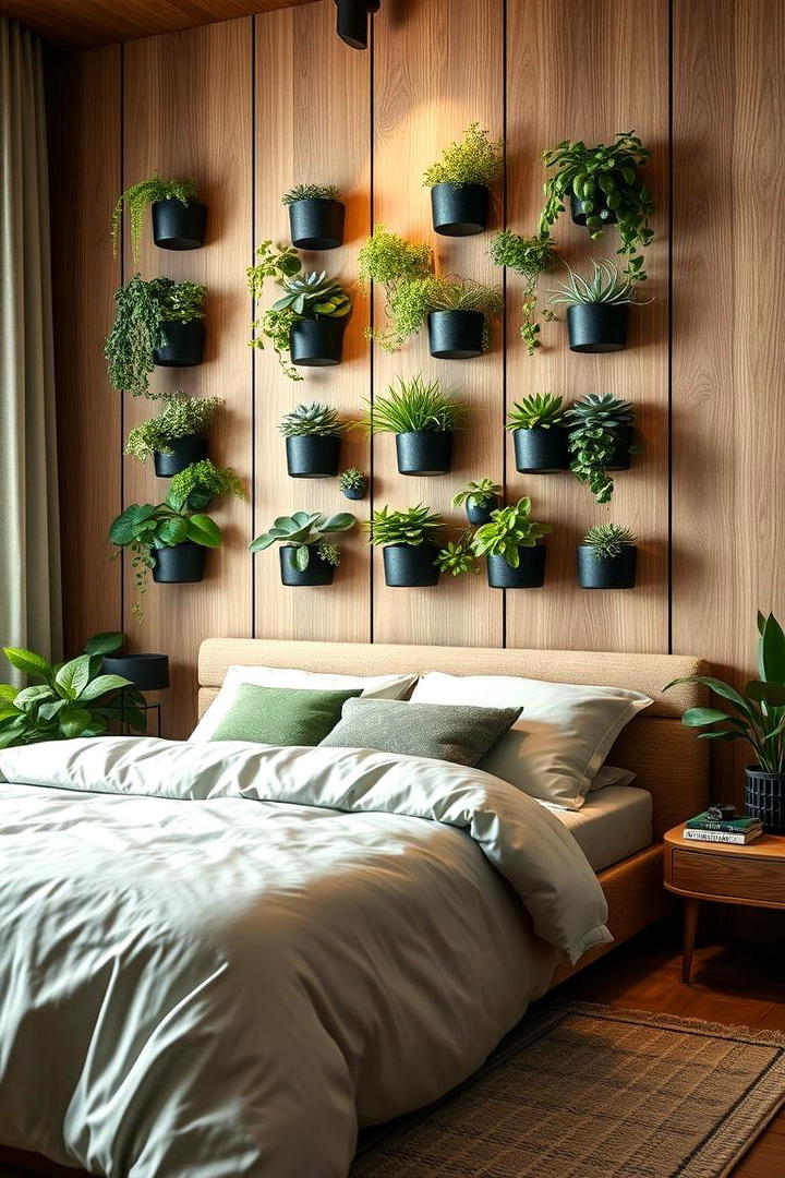 Vertical Garden Panelling - 30 Green Panelling Bedroom Ideas